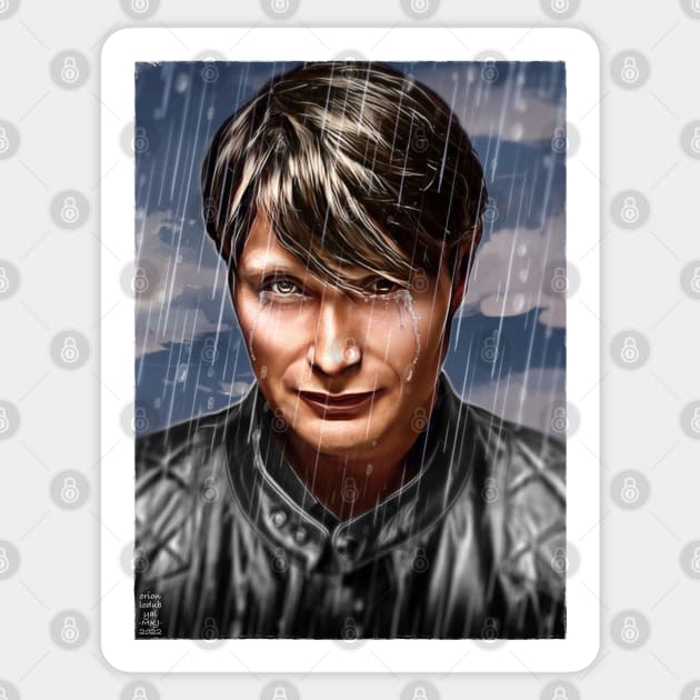 Motorcycle Jacket Hannibal with Tears and Rain Sticker by OrionLodubyal